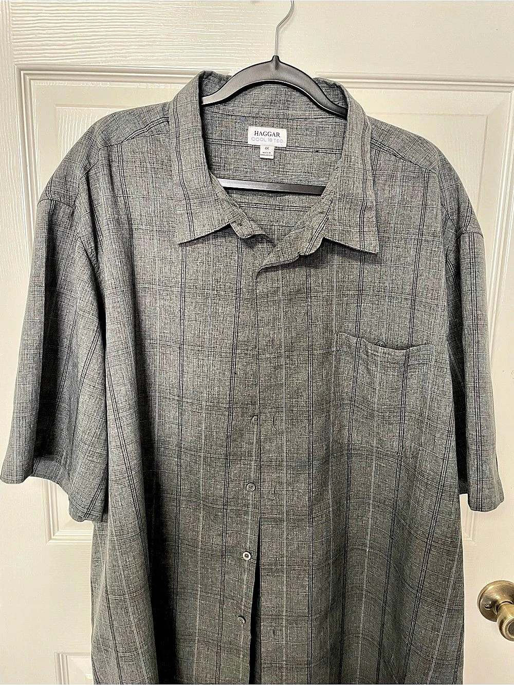 Haggar Plaid Shirt in Gray Size 4X Like New